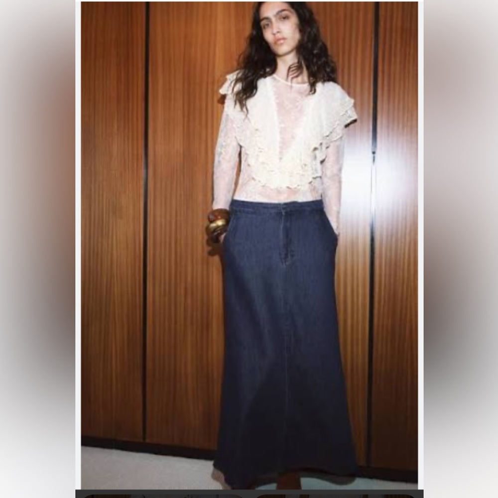 BNWT Zara denim maxi skirt  M